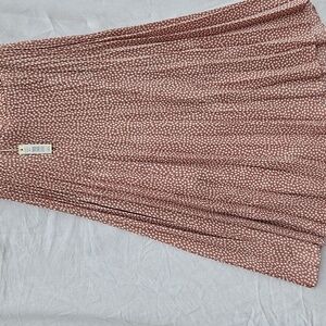 NEW WITH TAGS Max Studio Brown and White Polka Dot Midi Skirt Size Xl